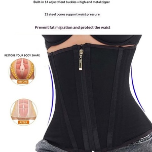 <strong>Women</strong> Pink Latex Waist Trainer with Hooks and Zip Short Back Support Corset <strong>Body</strong> <strong>Shaper</strong> Tummy Control Girdle Hourglass Shapewear - Product Image 3