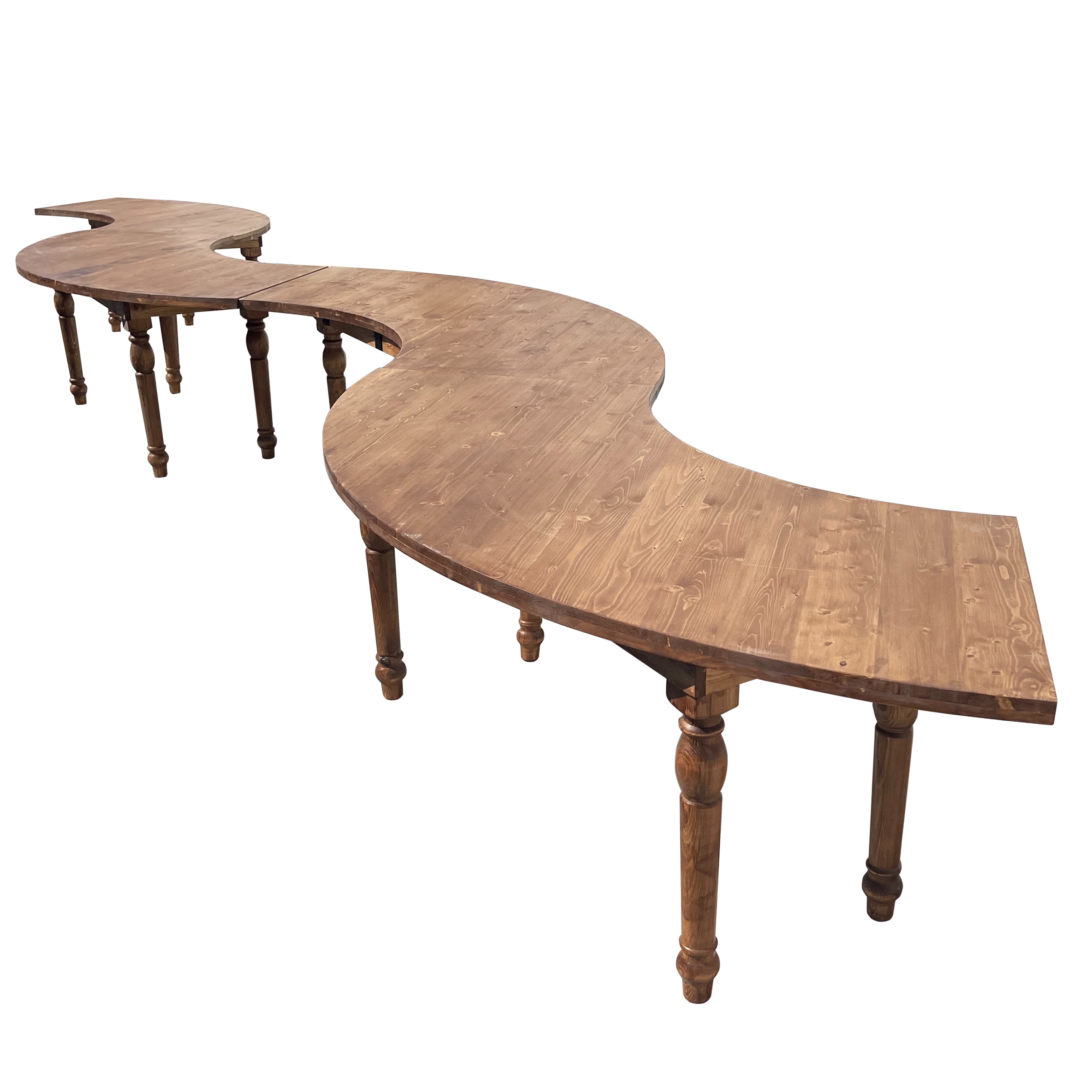 Table de pique-nique extérieure en bois courbé, jardin extérieur rustique, table de pique-nique extérieure, table colorée Antique, utilisée pour les événements de mariage