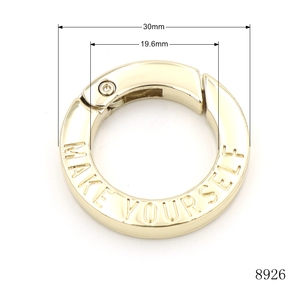 Accesorios para bolsos, 30MM, aleación chapada en oro, aplausos de Metal, anillo de puerta abierta, anillo O de resorte personalizado con logotipo - Product Image 3