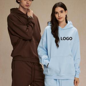 เสื้อฮู้ดดี้โอเวอร์ไซส์แบบยูนิเซ็กซ์ สีพื้น ผ้าฝ้ายเฟรนช์เทอร์รี่ ระบายอากาศได้ดี สวมใส่สบาย พิมพ์ลายโลโก้ด้านหน้า เหมาะสำหรับใส่ในช่วงฤดูใบไม้ร่วง - Product Image 1