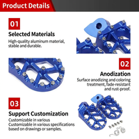Pedales Anchos Antideslizantes de Aluminio Aeroespacial CNC OEM, Personalizados, Ligeros y con Diseño Hueco para Yamaha Tenere 700 World Raid Adve
