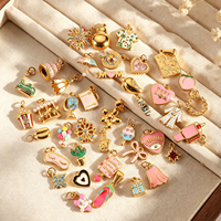 Accessoires de bijoux DIY : Pendentifs Cœur Thème Voyage, Breloques Émaillées en Acier Inoxydable Plaqué Or 18K, Bijoux de Mode