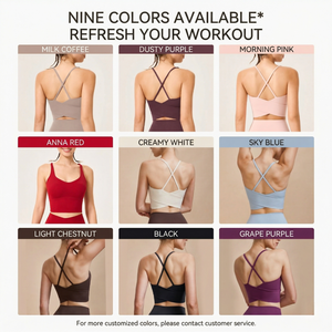 Sujetador deportivo de yoga de bajo costo y alta calidad para mujer, con cuello en V y tiras en la espalda, de secado rápido, acolchado, top de entrenamiento, camiseta sin mangas para gimnasio y fitness. - Product Image 4