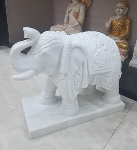 <b>Ornamental</b> Big White Elephant Sculpture Carving <b>Stone</b> Statue for Zoo City Park Modern Outdoor Home <b>Garden</b> Decor Display - Product Image 3