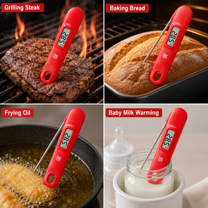 Thermomètre numérique à lecture instantanée pour viande, étanche, pliable, avec sonde alimentaire LCD, adapté au barbecue, à la <span class=keywords><strong>cuisine</strong></span> - Product Image 3
