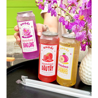 Bouteilles en plastique rondes personnalisées vides pour jus, 350 ml, 500 ml, en PET, pour soda, bière, canettes, bouteilles PET pour cocktails et eau pétillante