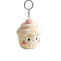 Porte-clés en peluche doux et mignon en forme de crème glacée de dessin animé, couleurs et logo personnalisables, sur commande, vente en gros, cadeau de fête pour enfants