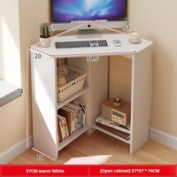 Petit bureau d'angle triangulaire en chêne pour l'étude, le travail sur ordinateur et l'écriture à domicile