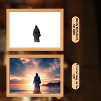 Lampe de nuit LED 3D personnalisée avec portrait de Jésus chrétien, best-seller 2026, en bois, pour chambre à coucher, cadeau religieux pour la famille, festival