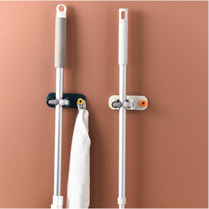 Soporte para mopa, gancho de plástico autoadhesivo para montaje en pared, para barra de toallas de baño - Product Image 3