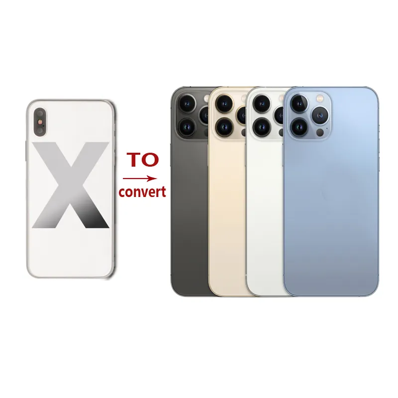 IPhone xバックハウジング用ロゴ付き13proハウジングに変換携帯電話ハウジング