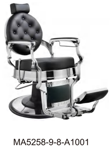 Silla de Salón Elegante Negra de Aluminio para Barbería y Taller con Reclinación y Rotación de 360 Grados - Product Image 4