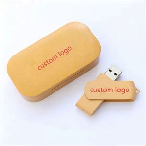 Memoria USB Personalizable con Logotipo, Biodegradable, de Paja de Trigo, Estilo Set, Expansión de Almacenamiento para Computadora, para Promociones Empresariales - Product Image 1
