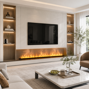 Chimenea Eléctrica Decorativa con Vapor de Agua y Luz LED, Chimenea 3D con Vapor de Agua, Montada en la Pared, con Control Remoto por Aplicación para Sala de Estar - Product Image 6