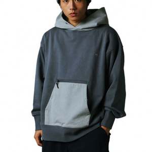 Custom Pullover <b>Hoodie</b> Two Tone <b>Hoodie</b> for <b>Men</b> Cut and Sew <b>Hoodie</b> With Zipper Pocket - Product Image 1