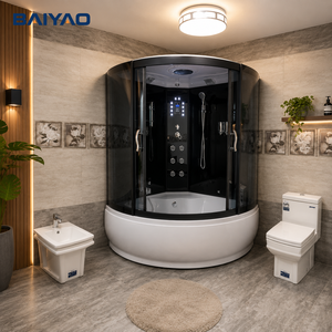Nouveau moderne acrylique Quadrant hôtel utiliser Whirlpool Hydro Massage trempage <span class=keywords><strong>baignoire</strong></span> vapeur <span class=keywords><strong>douche</strong></span> noir encadré lumière LED cabine de <span class=keywords><strong>douche</strong></span> - Product Image 5