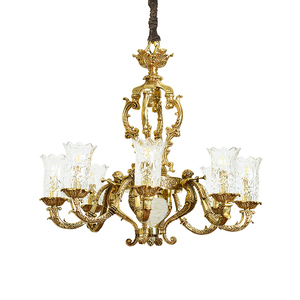 Candelabro de cristal antiguo clásico, luz colgante, pantalla de cristal, latón antiguo, lujo, 90, candelabro de <span class=keywords><strong>Murano</strong></span> italiano moderno - Product Image 1