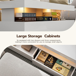 Meuble sur mesure Table basse blanche moderne de luxe <span class=keywords><strong>Tables</strong></span> en acrylique Table basse TV de salon avec tiroirs - Product Image 4