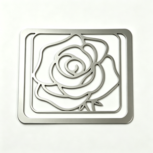 Marcapáginas de metal con diseño de rosa, marcapáginas de metal reutilizable de estilo clásico, logotipo personalizado disponible - Product Image 3