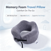 Oreiller de voyage ergonomique en mousse à mémoire de forme en forme de U, portable, pour avion, voiture, bureau, logo personnalisé, certifié OEKO-TEX, <0,5 kg