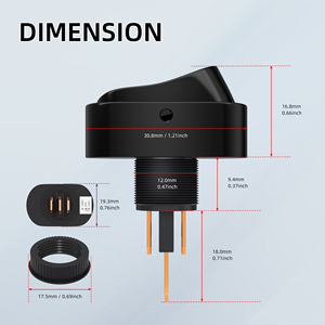 Interrupteur à bascule robuste 12V DC 20A 3 broches avec lumière 12MM de diamètre SPST ON-OFF pour une utilisation automobile dans les voitures et les automobiles - Product Image 2