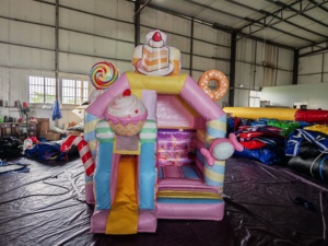 Castillo Inflable de 6.6 Pies, Estilo Macaron Rosa, con Tobogán, para Niños Pequeños, para Jardín - Product Image 1