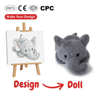 Peluche personnalisée en coton PP doux, broderie personnalisée, estampage doré, cadeau d'anniversaire pour enfants, éléphant