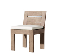 Meuble d'extérieur en bois de teck de haute qualité, ensemble de table ronde et 4 chaises, table à manger ronde