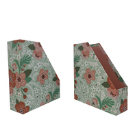 Portadocumentos de escritorio de cartón y papel con diseño de flores personalizado