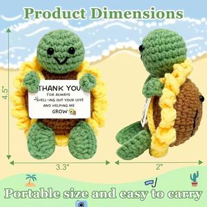 Poupée tortue tournesol faite à la main, décoration d'intérieur, beau cadeau, 12 cm, jouet d'apaisement émotionnel, texte de carte remplaçable, vente en gros usine - Product Image 4