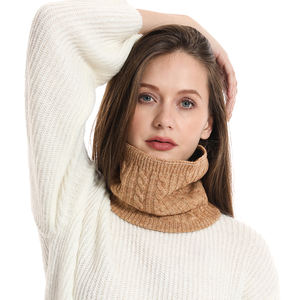 ผ้าพันรอบคอผู้หญิงสีล้วนอบอุ่นผ้าพันคอคลุมผมถักให้ความอบอุ่นผ้าพันคออินฟินิตี้สำหรับฤดูหนาว - Product Image 5