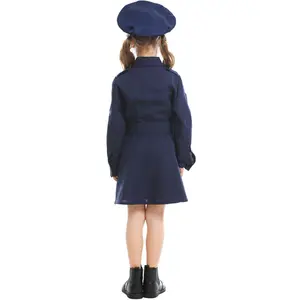 Uniforme de police pour filles, robe de policier mignonne, body slim à manches longues