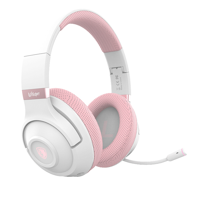 SADES Whisper Reliable Wireless Over Ear Gaming Headset 10 Meter Range Stable Connection Retractable Mic for Team Chat