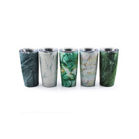 Design personnalisé isolé en acier inoxydable 20oz café tasses en marbre avec couvercle gobelet à double paroi pour bureau école voiture
