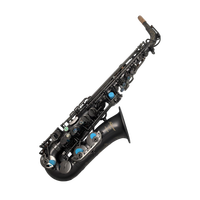 Professional Eb Alto Saxophone Matte Black Nickel Keys Hand Engraved Brass Body Woodwind Instrument for Performance