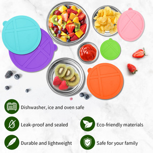 Stainless Steel Food <strong>Container</strong> 5PCS <strong>Stackable</strong> Leakproof Lunch Box Snack Cup Bento Salad Bowl Kids Home Travel Eco Safe 90-900ML - Product Image 3