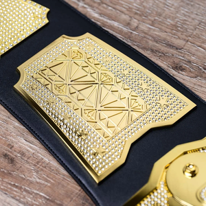 Meilleure ceinture d'or d'haltérophilie en cuir robuste pour hommes personnalisée de haute qualité design supérieur champion de lutte de boxe poids lourd - Product Image 5