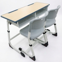 Ensemble de bureau et chaise pour étudiants en acier anti-collision, ergonomique, hauteur réglable, empilable, design moderne pour une utilisation en classe