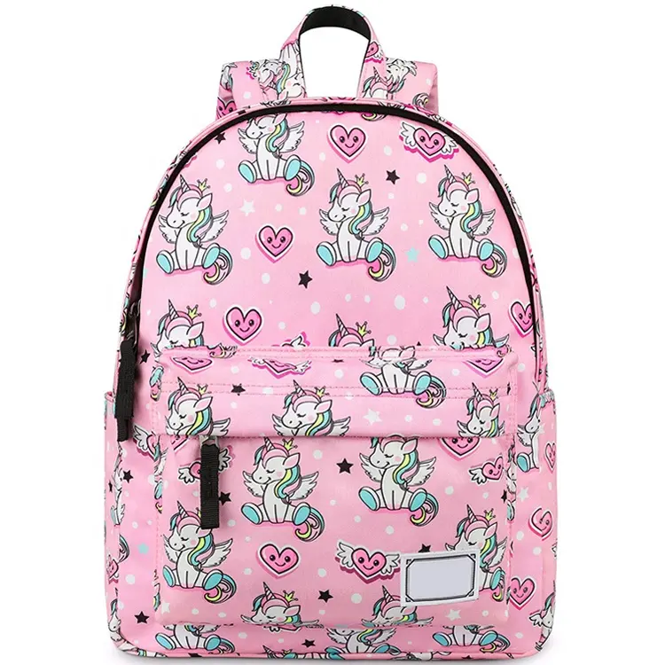 Sac à dos à motif imprimé de dessin animé, motif licorne, personnalisé, mignon, imperméable pour enfants, fille, maternelle, pré-école