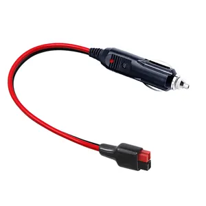 Konektor pegangan 30 Amp 220V soket merah dan hitam kabel baterai Anderson steker pria ke pemantik rokok
