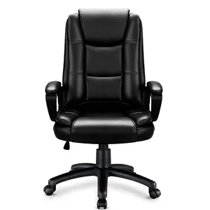 Vente en gros moins cher Manager en cuir PU Staff Boss Racing Chaise de bureau noire