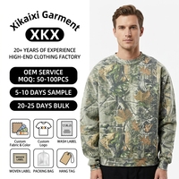 Sweat-shirt d'hiver personnalisé pour homme, 100% coton, col montant 1/4 zip, coupe oversize, imprimé numérique camouflage chasse