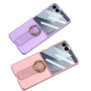 Funda para teléfono Galaxy Z Flip 5 6 Flip 7 con anillo metálico y banda para dedo, funda plegable para Samsung Galaxy Z Flip 7 Flip 6 5 4 - Product Image 2