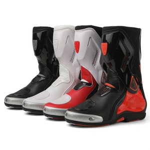 Logo personnalisé Chaussures de moto Break <span class=keywords><strong>Biker</strong></span> Chaussures d'équitation imperméables Fabricants Bottes de moto en cuir pour hommes - Product Image 1