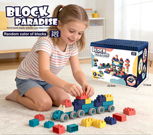 HTL 360 pièces Ensembles de blocs de construction colorés pour enfants Blocs de construction en plastique ABS <span class=keywords><strong>Jouets</strong></span> éducatifs DIY pour enfants Bâtiments modernes - Product Image 3