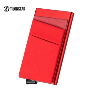 TILONSTAR TVC104 - Tarjetero Personalizado de Moda Rojo para Hombre y Mujer, Tarjetero de Negocios de Aleación de Aluminio Metálico con Protección RFID - Product Image 5