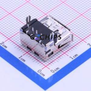 901-332A1028D10100 USB Connector Bent Lead Through Hole Connector Type-A USB 2.0 Female Right Angle Insert - Product Image 2