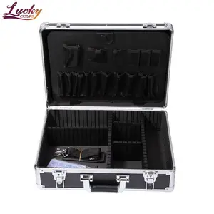 Black Aluminum Alloy Frame Hard Protective High Quality Tool Boxes Storage Box Organizer with Adjustable EVA Dividers