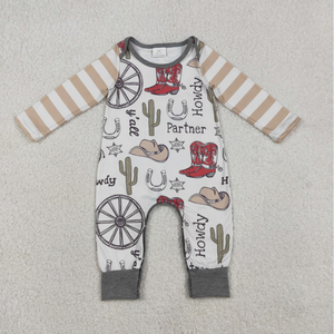 Botas vaqueras para bebés, niños y niñas, con estampado de cactus y flores, y peleles. - Product Image 3