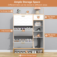 Mueble Zapatero Moderno para Entrada, Apilable, de 3 Niveles, con Cajones Abatibles y Patas de Metal Dorado